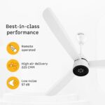 Buy atomberg Renesa Enzel 1200mm BLDC Ceiling Fan with Remote Control | BEE 5 star Rated Energy Efficient Ceiling Fan | High Air Delivery with LED Indicators| 3 Year Warranty (Gloss White) Online at Low Prices in India -  - Image 3