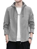 Buy Jackets | Bomber Jacket For Men | Lightweight Outwear Sportswear Bomber Standard Length Jacket (J-9-Grey-L)