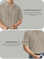 Leriya Fashion Cotton T-Shirt for Men – Soft Breathable Fabric | Regular Fit Half Sleeve Collar Tee for Summer Casual Wear (Available in Plus Size and Combo Pack of 2) Beige  : Clothing & Accessories - Image 5
