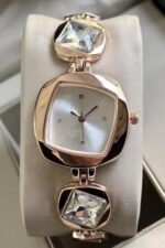 styledose Luxury Dial in Square case with Ston Studded brecelet Strap Quartz Analogue Wrist Watches for Women's & Girls&Miss&Ladies (Rosegold (White))  : Fashion - Image 7