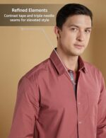 Symbol Premium Men's Casual Cotton Poplin Shirt (Regular Fit) (Dusky Pink_S)  : Clothing & Accessories - Image 4