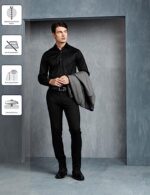 Symbol Premium Men's Wrinkle-Resistant Regular Fit Cotton Formal Shirt (SS23-SMP-FS-01_Black_38)  : Fashion - Image 3
