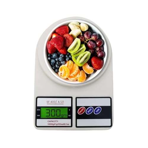 Version 1.0.0 Atom 10Kg Kitchen Weight Machine 6 Months Warranty, Digital Scale with LCD Display, Scale for Home Baking, Cooking & Balance Diet. Weighing Machine with capacity 10Kg, SF400/A121,Color May Vary : Home & Kitchen - Image 1