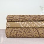 Buy Cloth Fusion Glace Cotton Elastic 186tc Printed Fitted Bedsheet for Double Bed King Size with 2 Pillow Covers, Soft Wrinkle Free Elastic Bedsheets for King Size Bed (78X72X8 inches, Ogee Brown) Online at Low Prices in India -  - Image 6