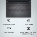 Dell G-series-15-5530-laptop - 15.6-inch FHD, Intel Core i5-13450HX, 16GB DDR5 RAM, 1TB SSD, NVIDIA GeForce RTX 3050, Orange Backlit Keyboard & G-Key, Windows 11 Home, Dark Shadow Gray, 2.65 Kg  : Electronics - Image 8