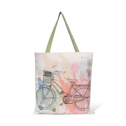 Buy The Purple Tree Cycle Canvas Tote Bag for Women - 1 Pc, Women Tote, Printed Canvas Tote Bag, Printed Tote, Stylish Bags
