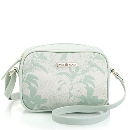 SACCI MUCCI Boxy Sling for Women Faux Leather and Canvas Casual Ladies Single Shoulder Bag for Women Crossbody Bag for College Girls (Mint Green)  : Fashion