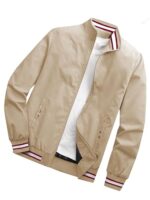 Buy TAGAS Men's Bomber Polyester Short Length Jacket Khaki Large
