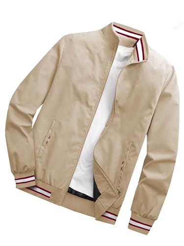 Buy TAGAS Men's Bomber Polyester Short Length Jacket Khaki Large