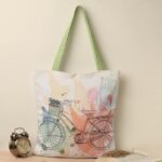 Buy The Purple Tree Cycle Canvas Tote Bag for Women - 1 Pc, Women Tote, Printed Canvas Tote Bag, Printed Tote, Stylish Bags - Image 2