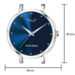 LOUIS DEVIN LD-L144-BLU-CH Mesh Blue Dial Silver Band Stainless Steel Chain Analog Wrist Watch for Women  : Fashion - Image 3
