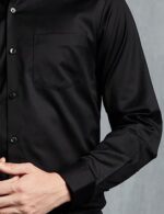 Symbol Premium Men's Wrinkle-Resistant Regular Fit Cotton Formal Shirt (SS23-SMP-FS-01_Black_38)  : Fashion - Image 5