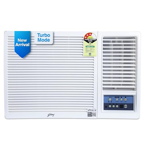 41Nz3ZsLgrL.jpg Godrej 1.5 Ton 3 Star, Turbo Mode, Window AC (Copper, Anti Corrosive Blue Fin, AC 1.5T WFC 18UTC3-WWA Window, White) : Home & Kitchen - Image 1