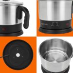 Electric Multipurpose Kettle | for boiling Water, Eggs | Making Tea, Coffee| Stainless Steel Body with Automatic Shut-off | 18.3L x 15.7W x 19.1H cm | 1.2 L | 220 Volts | Silver, Black  : Home & Kitchen - Image 7