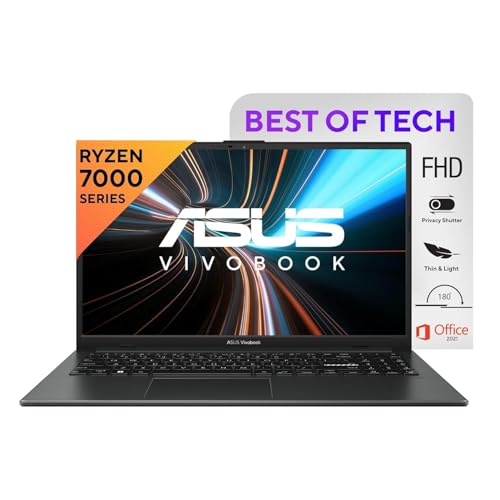 41P5cxLKiZL.jpg ASUS Vivobook Go 15 (2023), AMD Ryzen 5 7520U, 16GB RAM, 512GB SSD, FHD, 15.6"/39.62cm, Windows 11, MS Office 2021, Mixed Black, 1.63KG, E1504FA-NJ542WS, Alexa Built-in, Thin & Light Laptop : Electronics - Image 1