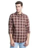 Symbol Premium Men's Stylish Checkered Casual Shirt - Regular Fit | Full Sleeve | Pure Cotton | Smart Casual Wear (Available in Plus Size) (SP-M-S25-CS-108-Brown1-5XL)  : Clothing & Accessories