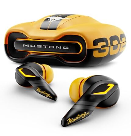 GOBOULT Mustang Torq Wireless in Ear Earbuds with 60H Playtime, App Support, Quad Mic ENC, 45ms Low Latency, 13mm Driver, Breathing LEDs,Touch Controls, Made in India, IPX5, Ear buds Wireless (Yellow)  : Electronics