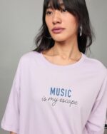 Buy Bewakoof Women's Graphic Printed 100% Cotton T-Shirt - Oversized Fit, Round Neck, Half Sleeves - Image 9