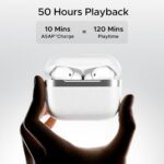 boAt Airdopes 111v2, Premium Leather Finish, 4Mics ENx,50HRS Battery, Free Music Streaming,13mm Drivers,Fast Charge,Dual Pair, Bluetooth Earbuds, TWS Ear Buds Wireless Earphones with mic (Ivory White)  : Electronics - Image 6