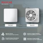 Polycab Freshly Prime 150mm Energy Efficient Exhaust fan for Kitchen, Bathroom | Noiseless ventilation, Sleek Design Easy to Clean | High Speed, Powerful Motor, 100% Copper, 3 Yrs Warranty【White】  : Home & Kitchen - Image 3