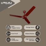 Buy Bajaj Frore Turbo1200 MM (48") 1 Star Rated Ceiling Fans For Home | BEE Star Rated Energy Efficient Ceiling Fan | Rust Free Coating For Long Life | High Air Delivery | 2-Yr Warranty 【Brown】 Online at Low Prices in India -  - Image 3