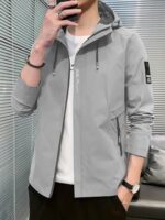 Buy Jackets | Bomber Jacket For Men | Lightweight Outwear Sportswear Bomber Standard Length Jacket (J-9-Grey-L) - Image 2