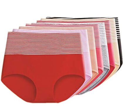 PLUMBURY® Women's Cotton High Waist Full Coverage Hipster Panty,Free Size (Pack of 3 Panty) Assorted  : Fashion