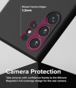 Ringke Silicone Magnetic Compatible with Samsung Galaxy S24 Ultra Back Case Cover Powerful Magnet 3-Layer Liquid Silicone Long Lasting Silky Feel Anti-Fingerprint - Black  : Electronics - Image 5