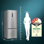 Haier 325 L 3 Star Frost Free Bottom Mount Double Door Refrigerator|Convertible 14-in-1|Jhukna Mat-Bottom Freezer|Digital Display Panel|Triple Inverter|Twist Ice Maker (HEB-333DS-P, Dazzle Steel)  : Home & Kitchen - Image 7