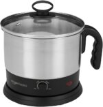 Electric Multipurpose Kettle | for boiling Water, Eggs | Making Tea, Coffee| Stainless Steel Body with Automatic Shut-off | 18.3L x 15.7W x 19.1H cm | 1.2 L | 220 Volts | Silver, Black  : Home & Kitchen