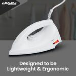Buy Bajaj DX-6 1000 Watts Dry Iron | Advance Soleplate And Anti-Bacterial German Coating Technology | Thermol Fuse Safety | Auto Shut-Off | Cool Touch Body | 2 Yr Warranty 【White】 Online at Low Prices in India -  - Image 5