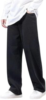 Buy JAAR FASHION Loose Fit Jeans for Men – Oversized Mid Rise Baggy Denim Pants (in, Numeric, 32, Regular, Standard, Black)