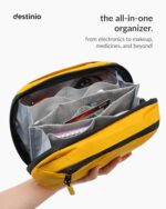Destinio Electronic Gadget Organizer Bag - Waterproof Padded Tech Pouch for USB Cable, Travel Adapter, Laptop Mobile Charger, Power Bank, Ear Phones,Hard Disk, Digital Accessories Organiser (Yellow)  : Computers & Accessories - Image 9