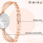 Matrix Stainless Steel Daisy Collection | Stone Studded Rose Gold Dial With Stone Studded Bracelet Chain Analog Watch For Women & Girls, Bandcolor-Rose Gold  : Fashion - Image 5