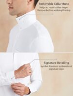 Symbol Premium Men's Cotton Non-Iron Formal Shirt (Regular Fit | Solid) (SP-M-S24-FS-02_White_46)  : Clothing & Accessories - Image 5