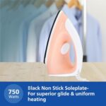 Buy Philips GC097/50 750-Watt Dry Iron (World no. 1 Ironing Brand), Light & Easy to Use, Powerful 750 Watt Heat up with a comforable wide grip, Black Non Stick Soleplate (Peach) Online at Low Prices in India -  - Image 2