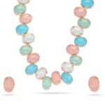 Buy Rubans Azure Frontier Magic Gold-Plated Multicolor Stone Studded Jewellery Set For Women