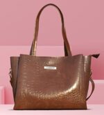 Buy Carrylux Large Capacity Croco Pattern Tote Bags For Womens Big Purses And Handbags Ladies Big Shoulder Bag From ( Brown ) - Image 2