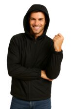 Krystle Windproof & Water-Resistant Men’s Hooded Rain Jacket – Black(Large)  : Clothing & Accessories - Image 3