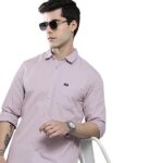 The Indian Garage Co Cotton Men's Slim FiT-Shirt (1121-Shpo131-11_Lilac S)  : Clothing & Accessories