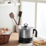 Electric Multipurpose Kettle | for boiling Water, Eggs | Making Tea, Coffee| Stainless Steel Body with Automatic Shut-off | 18.3L x 15.7W x 19.1H cm | 1.2 L | 220 Volts | Silver, Black  : Home & Kitchen - Image 5