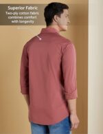 Symbol Premium Men's Casual Cotton Poplin Shirt (Regular Fit) (Dusky Pink_S)  : Clothing & Accessories - Image 2