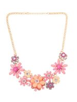 Yellow Chimes Necklace For Women Gold Toned Pink color Floral Designed Crystal Necklace For Women and Girls  : Fashion - Image 7
