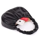 Buy AKSUTI Fashionable for Women cute Hobo Tote handbag mini clutch with zipper (Black) - Image 2