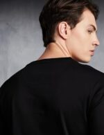 Symbol Premium Cotton Men's Super Soft Round Neck Solid T-Shirt Regular Fit (SYP-A22-TS-01_Black_M) : : Fashion - Image 5