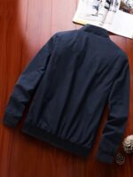 Buy TAGAS Men's Regular Jacket Fit For Casual Wear | Low-Cut Standing Collar | Full Sleeve | Latest Stylish Jacket For Men |Regular Fit Zip-Up Casual jacket| bomber jacket for men(MJ-9015) (M, NAVY) - Image 3