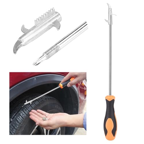 41iT6QmtgL.jpg Fapiwen Multipurpose Car Tire Stone Remover Hook, Tire Cleaning Hook, Tyre Stone Picker for Motor Bike Truck Car, Wheel Remover Hook with Solid Rubber Handle : Car & Motorbike - Image 1