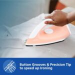 Buy Philips GC097/50 750-Watt Dry Iron (World no. 1 Ironing Brand), Light & Easy to Use, Powerful 750 Watt Heat up with a comforable wide grip, Black Non Stick Soleplate (Peach) Online at Low Prices in India -  - Image 4