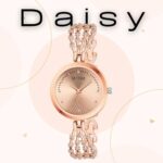 Matrix Stainless Steel Daisy Collection | Stone Studded Rose Gold Dial With Stone Studded Bracelet Chain Analog Watch For Women & Girls, Bandcolor-Rose Gold  : Fashion - Image 3