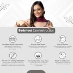 Divine Casa 144 TC Cotton Bedsheet for Double Bed with 2 Pillow Cover (222 x 254 cm, Aqua Lime, Geometric)  : Home & Kitchen - Image 8